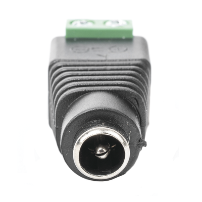 Adaptador Hembra Tipo Jack de 3.5 mm polarizado de 12 Vcc / Terminales Tipo Tornillo / Polarizado (+/-) / Ideal para Cámaras de Video Vigilancia.