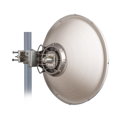 Antena Direccional de Alto Rendimiento / 31 dBi / 2 ft / 5.9-7 GHz / Conectores R-SMA / Alto Aislamiento al Ruido / Fácil Montaje y herraje de acero inoxidable /  Radomo Incluido