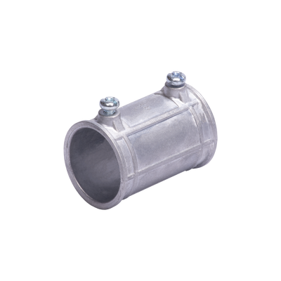 Cople 1 1/2" (38mm) con tornillo pared delgada galvanizado etiqueta verde