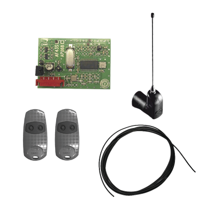 Kit Receptor inalámbrico con antena / Hasta 45M en linea de vista / INCLUYE dos controles  y 3 metros de cable RG58 para la antena