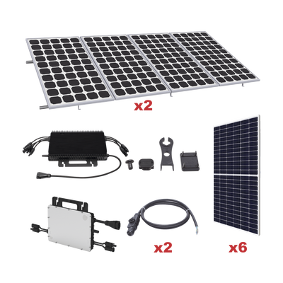 Kit Solar para Interconexión de 3.3 KW de Potencia Pico 220Vcc con Microinversor y 6 Módulos de 550 W (Incluye Montaje)