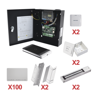 Kit de Control de Acceso con TARJETA para 2 Puertas   / TODO INCLUIDO / Software IVMS4200 incluido