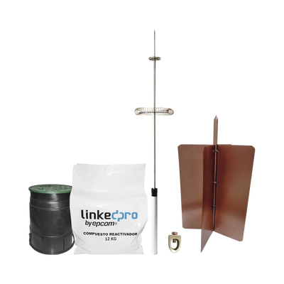 Kit pararrayo LinkedPro básico. Ideal para la protección de mástiles y postes.