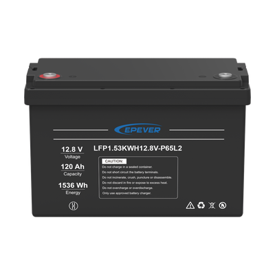 Batería de Litio LiFePO4 Ciclo Profundo 12.8Vcc, 120 Ah, 1.53Kwh, para Exterior, Libre de Mantenimiento