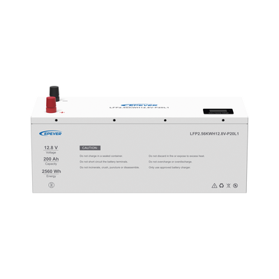 Batería de litio LiFeO4 12.8Vcc, 200Ah, 2.56Kwh, Pantalla LCD para Monitoreo Local, Carcasa Metálica