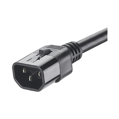 Cable de Alimentación Eléctrica Con Bloqueo de Seguridad, de IEC C14 a IEC C13, 1.2 Metros de Largo, Color Negro, Paquete de 10 Piezas