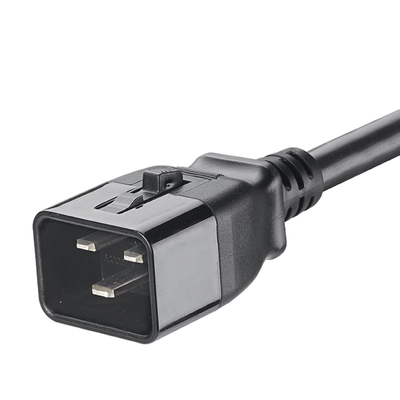 Cable de Alimentación Eléctrica Con Bloqueo de Seguridad, de IEC C20 a IEC C19, 60 cm de Largo, Color Negro, Paquete de 10 Piezas