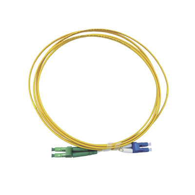 Jumper de Fibra Óptica Monomodo 9/125 LC/UPC-LC/APC, OFNR (Riser), 2.0 mm, Dúplex, amarillo, 3 metros