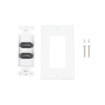 Placa de pared de 2 puertos HDMI hembra a hembra