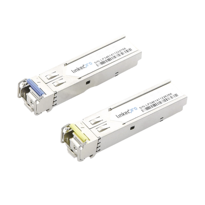 Transceptores Ópticos Industriales Bidireccionales SFP+ (Mini-Gbic) / Monomodo 1270 & 1330 nm / 10 Gbps / 10GBASE / Conector LC/UPC Simplex / DDM / Hasta 10 km / 2 Piezas