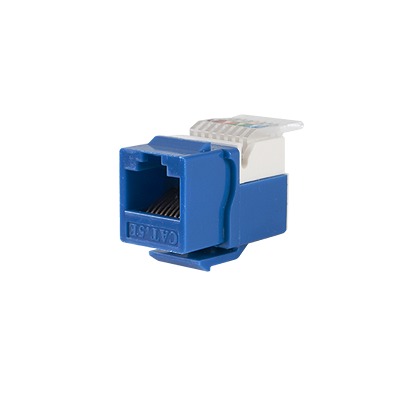 Módulo Jack Keystone Cat5e sin Herramienta (toolless) para faceplate - Color Azul