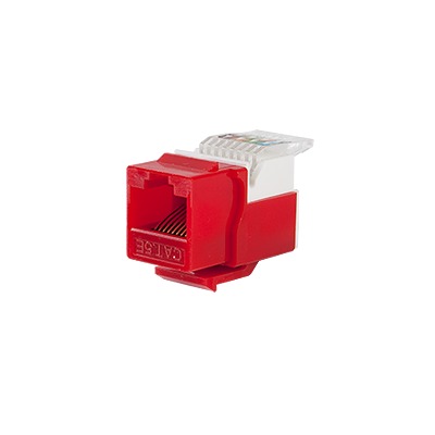 Módulo Jack Keystone Cat5e sin Herramienta (toolless) para faceplate - Color Rojo