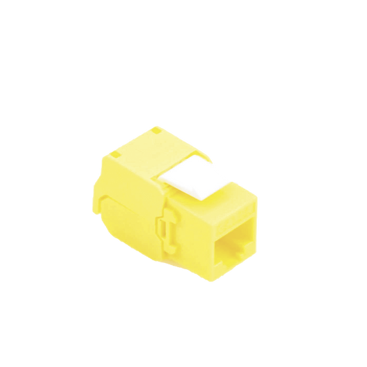 Módulo Jack Keystone Cat6A (toolless), con terminación en ángulo 180 º Color Amarillo, Compatible con Faceplate y Patchpanel Linkedpro