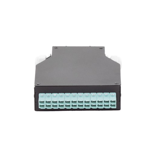 Distribuidor de Fibra Óptica para Riel Din, 12 Acopladores LC/UPC Duplex Multimodo con Charola de Empalme