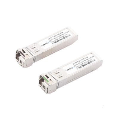 Transceptores Ópticos Bidireccionales SFP+ (Mini-Gbic) / Monomodo 1270 & 1330 nm / 10 Gbps / 1000BASE-BX / Conector LC/UPC Simplex / DDM / Hasta 40 km / 2 Piezas