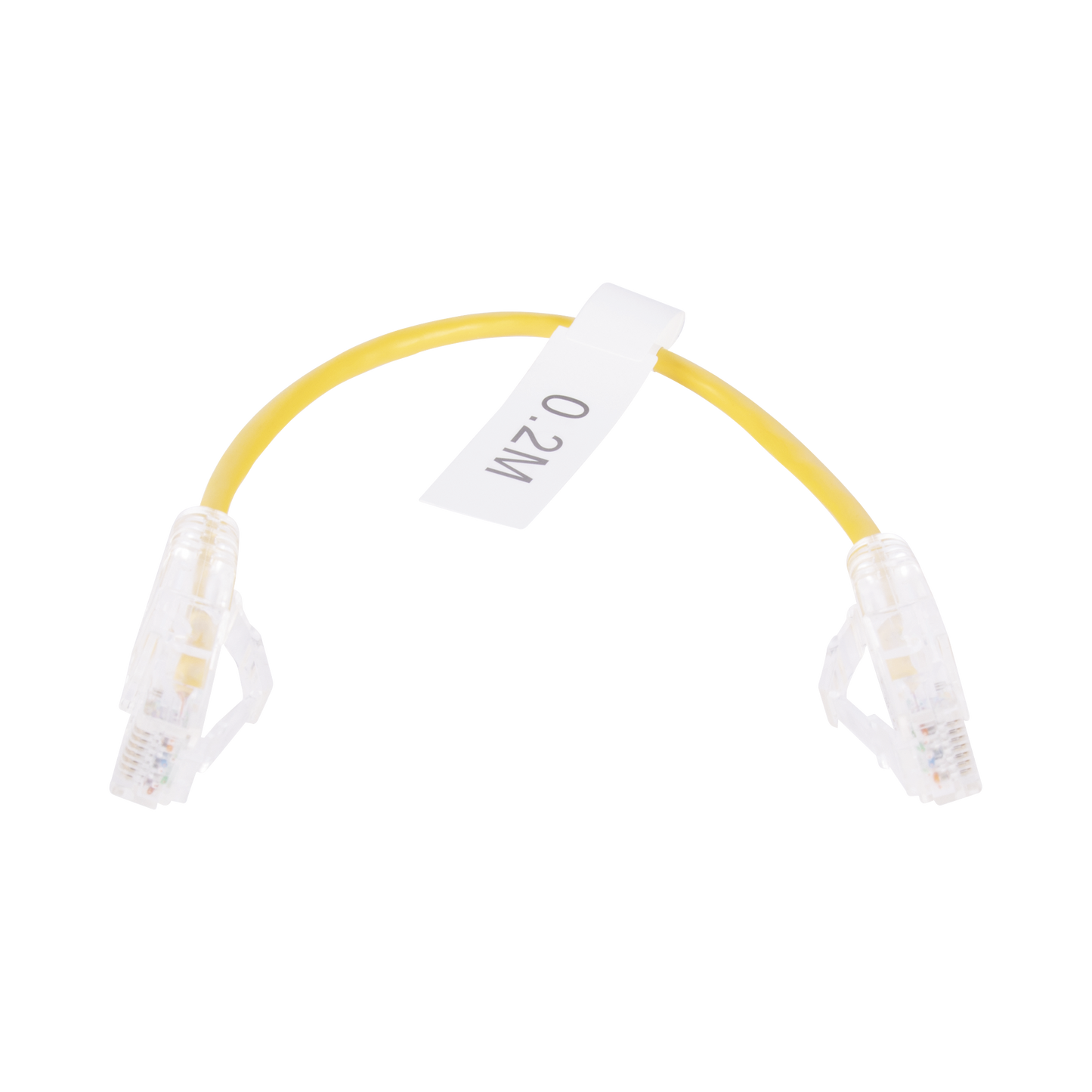 Cable de Parcheo Slim UTP Cat6 - 20 cm Amarillo Diámetro Reducido (28 AWG)