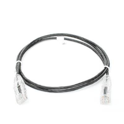 Cable de Parcheo Slim UTP Cat6 - 1 metro, Negro, Diámetro Reducido (28 AWG)