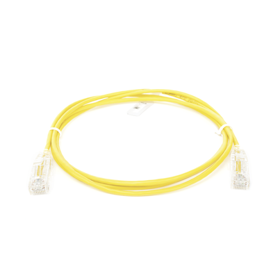 Cable de Parcheo Slim UTP Cat6 - 1 metro, Amarillo, Diámetro Reducido (28 AWG)