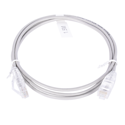 Cable de Parcheo Slim UTP Cat6 - 1.5 m Gris Diámetro Reducido (28 AWG)