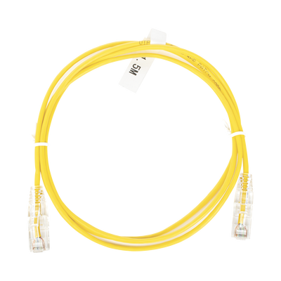 Cable de Parcheo Slim UTP Cat6 - 1.5 m Amarillo Diámetro Reducido (28 AWG)