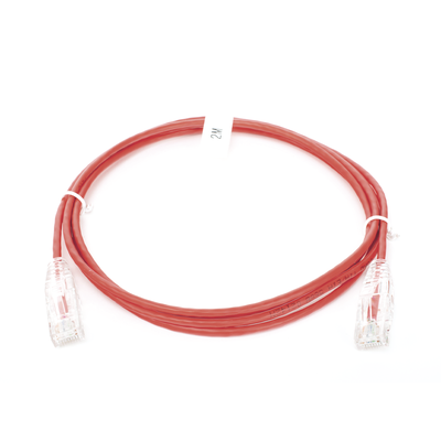 Cable de Parcheo Slim UTP Cat6 - 2 m Rojo Diámetro Reducido (28 AWG)