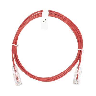 Cable de Parcheo Slim UTP Cat6 - 2 m Rojo Diámetro Reducido (28 AWG)