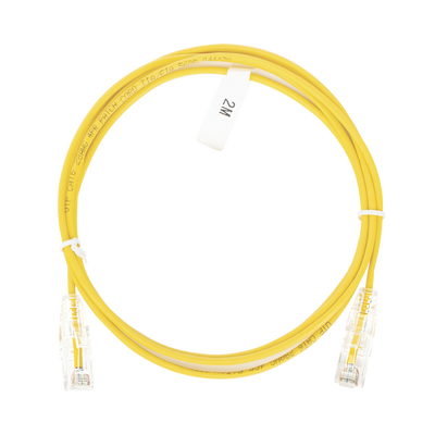 Cable de Parcheo Slim UTP Cat6 - 2 m Amarillo Diámetro Reducido (28 AWG)