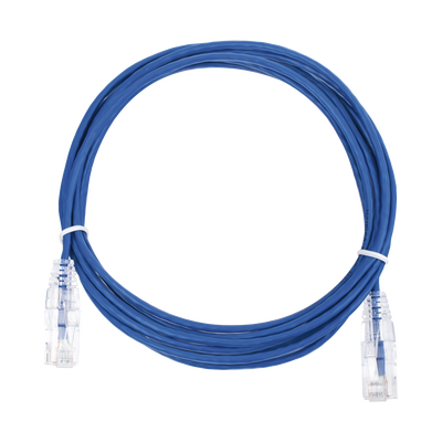 Cable de Parcheo Slim UTP Cat6 - 3 m Azul Diámetro Reducido (28 AWG)