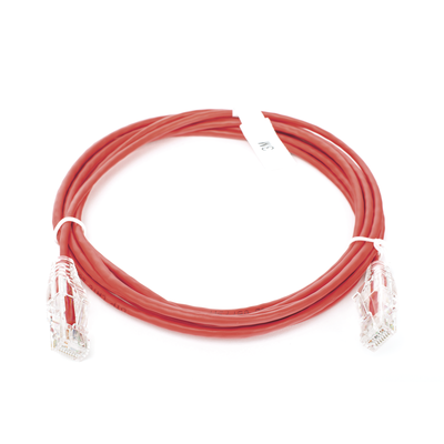 Cable de Parcheo Slim UTP Cat6 - 3 m Rojo Diámetro Reducido (28 AWG)