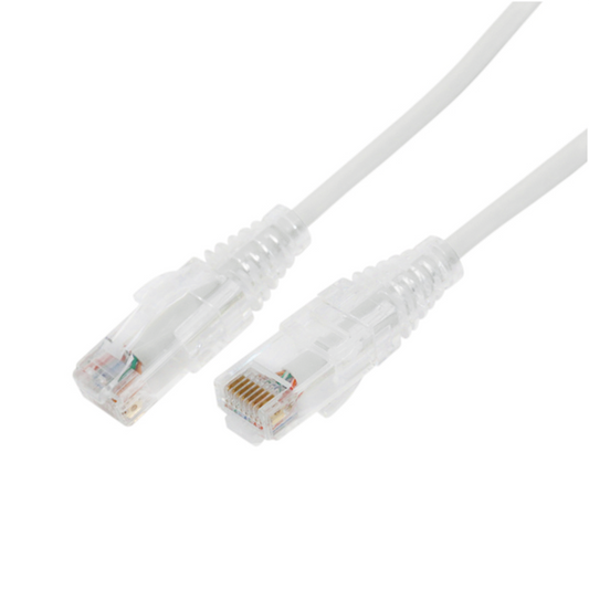 Cable de Parcheo Slim UTP Cat6A - .5 m Blanco, Diámetro Reducido (28 AWG)