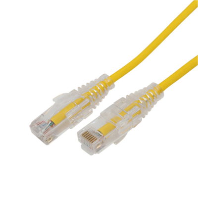 Cable de Parcheo Slim UTP Cat6A - 3 m Amarillo, Diámetro Reducido (28 AWG)