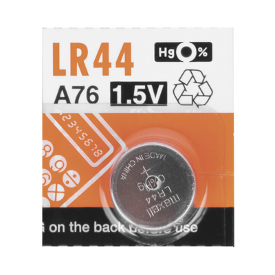 Batería Alcalina tipo LR44 (de botón) de 1.5 V 110 mAh