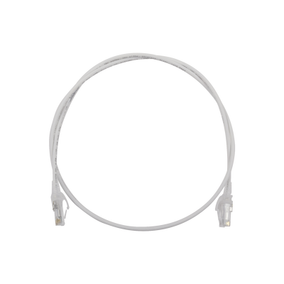 Patch Cord MC6 Modular Cat6 UTP, CM/LS0H, 3ft, Color Blanco, Diámetro Reducido (28AWG)