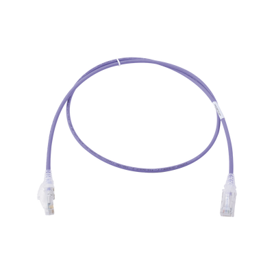 Patch Cord MC6 Modular Cat6 UTP, CM/LS0H, 3ft, Color Violeta, Diámetro Reducido (28AWG), Versión Bulk (Sin Empaque Individual)