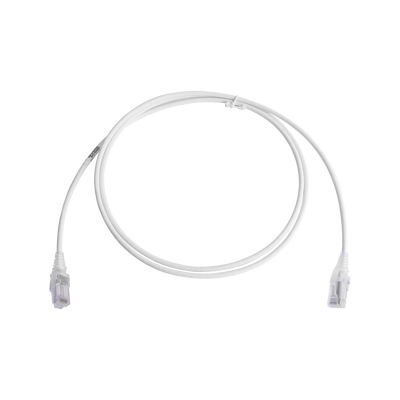 Patch Cord MC6 Modular Cat6 UTP, CM/LS0H, 5ft, Color Blanco, Diámetro Reducido (28AWG)