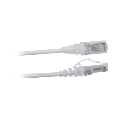 Patch Cord MC6 Modular Cat6 UTP, CM/LS0H, 7ft, Color Blanco, Diámetro Reducido (28AWG)