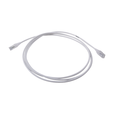 Patch Cord MC6 Modular Cat6 UTP, CM/LS0H, 7ft, Color Blanco, Diámetro Reducido (28AWG)