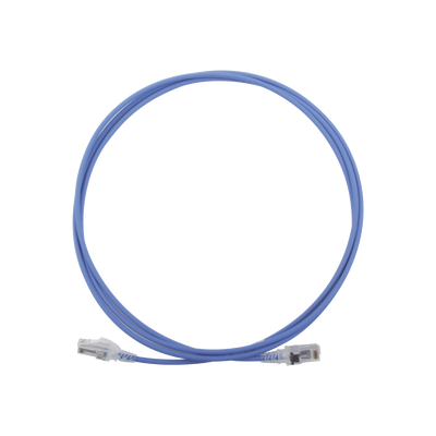 Patch Cord MC6 Modular Cat6 UTP, CM/LS0H, 7ft, Color Azul, Diámetro Reducido (28AWG)