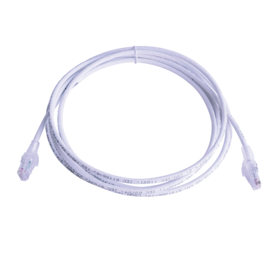 Patch Cord MC6 Modular Cat6 UTP, CM/LS0H, 10ft, Color Blanco, Versión Bulk (Sin Empaque Individual)