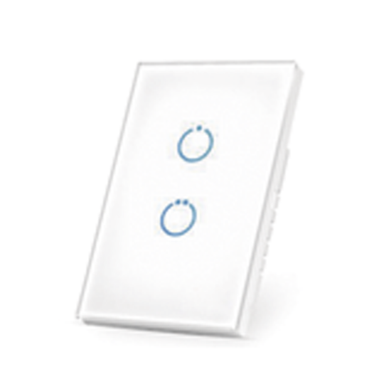 (ZWAVE) Interruptor On/Off panel táctil touch inalámbrico Zwave Plus 2 botones. Compatible con Hubitat HC8, Álula  M2M, otro