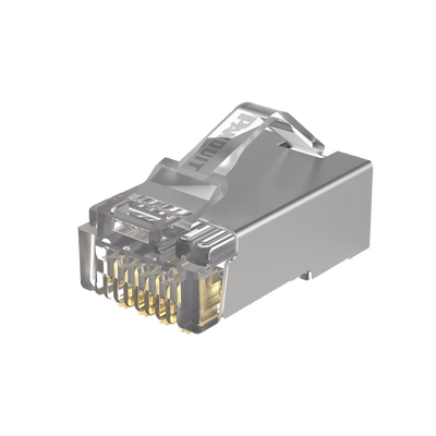 Plug RJ45 Cat5e Blindado, Para Cable UTP de Calibres 24-26 AWG, Chapado en Oro de 50 micras, Paquete de 100 piezas