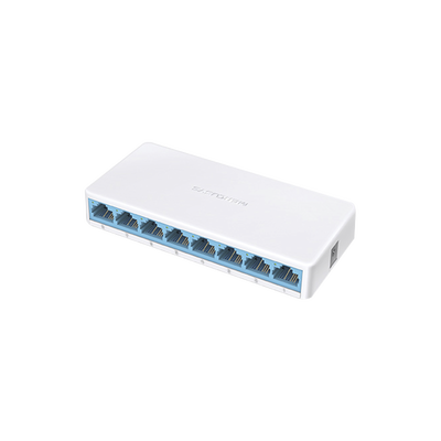 Switch NO Administrable / Para escritorio / 8 puertos 10/100 Mbps / Diseño Compacto / Plug and Play