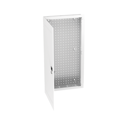 Gabinete Multi-Propósito de Montaje en Pared, de 28 in de Altura, Con Puerta Reversible, Fabricado en Acero, Color Blanco