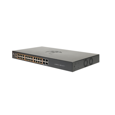 Switch cnMatrix EX1028  de 24 puertos PoE 802.3af/at, 200 W, Gigabit Ethernet y 4 SFP, Capa 2,  gestión en la nube