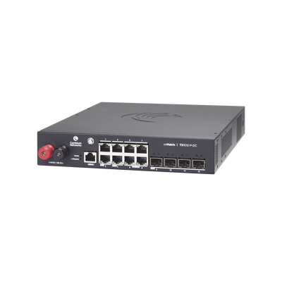 Switch cnMatrix WISP TX1012-DC-P de 8 puertos PoE y 4 SFP+, 170 W PoE Budget, Capa 2, gestión gratuita desde la nube, para corriente directa