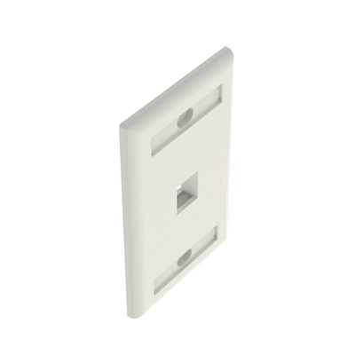 Placa de Pared Vertical, Salida Para 1 Puerto Keystone, Con Espacios Para Etiquetas, Color Blanco