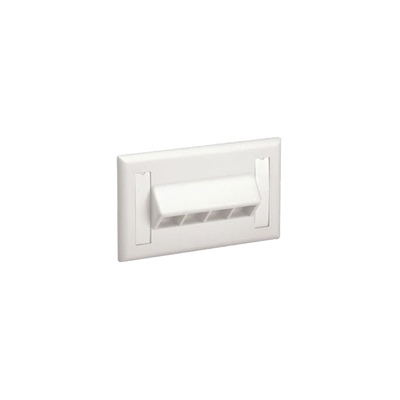 Placa de Pared Horizontal, Salida Para 4 Puertos Keystone, Con Espacios Para Etiquetas, Color Blanco Mate