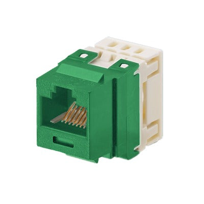 Conector Jack Estilo 110 (de Impacto), Tipo Keystone, Categoría 5e, de 8 posiciones y 8 cables, Color Verde