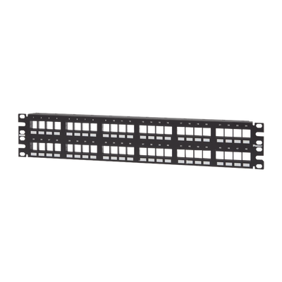 Panel de Parcheo Modular Keystone (Sin Conectores), Numerado y Espacio para Etiquetas, de 48 puertos, 2UR