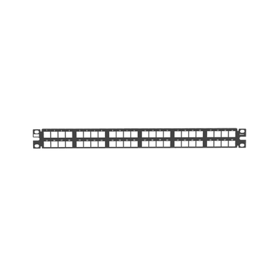 Panel de Parcheo Modular de Alta Densidad, Keystone (Sin Conectores), Identificación con Etiqueta Adhesiva, de 48 Puertos en 1 UR